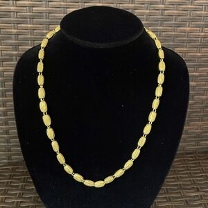Monet  Gold Textured Bead Necklace – Classic Elegance Statement ChainVintage